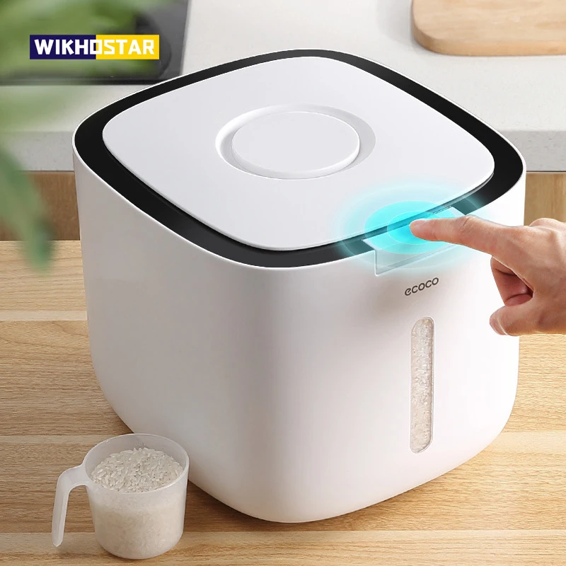 WIKHOSTAR 5/10KG Kitchen Nano Bucket Rice Storage Container Insect-Proof Moisture-Proof Sealed Rice Bucket Food Storage Box