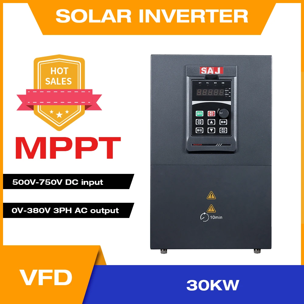 30KW VFD Solar Inverter 3HP Output 380V Water Pump Driver Speed Control