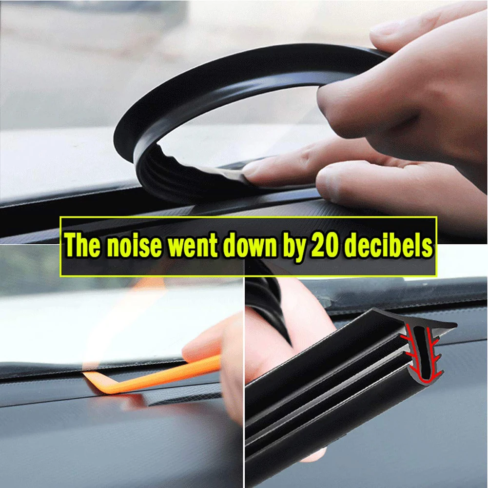 Car Soundproof Rubber Seal Dashboard Sealing Strip Styling Sticker For Honda Civic Accord Chevrolet Cruze Volkswagen Golf 4 5 7