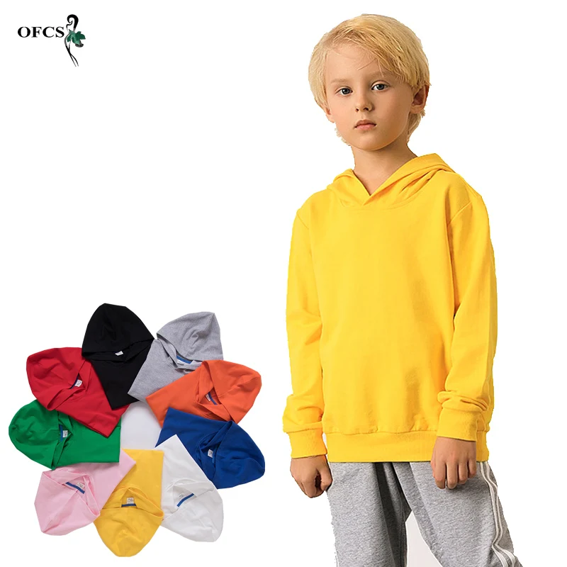 

New Arrival 2-12 Years Children Hoodies Casual Solid Autumn Full Baby Boy Clothes Fashion Unisex Thin Section Hooded Sweatshirts