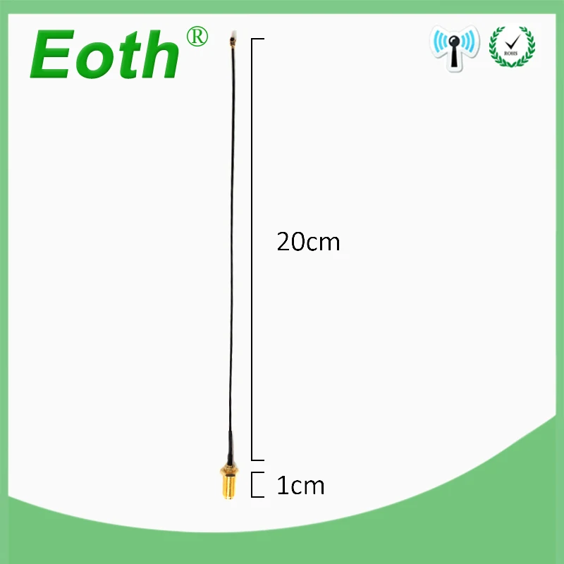 EOTH 2p 10cm 21cm ipex 1 pbx Extension Cord UFL IOT RP SMA Connector Antenna WiFi Pigtail Cable IPX to RP-SMA  female  21cm