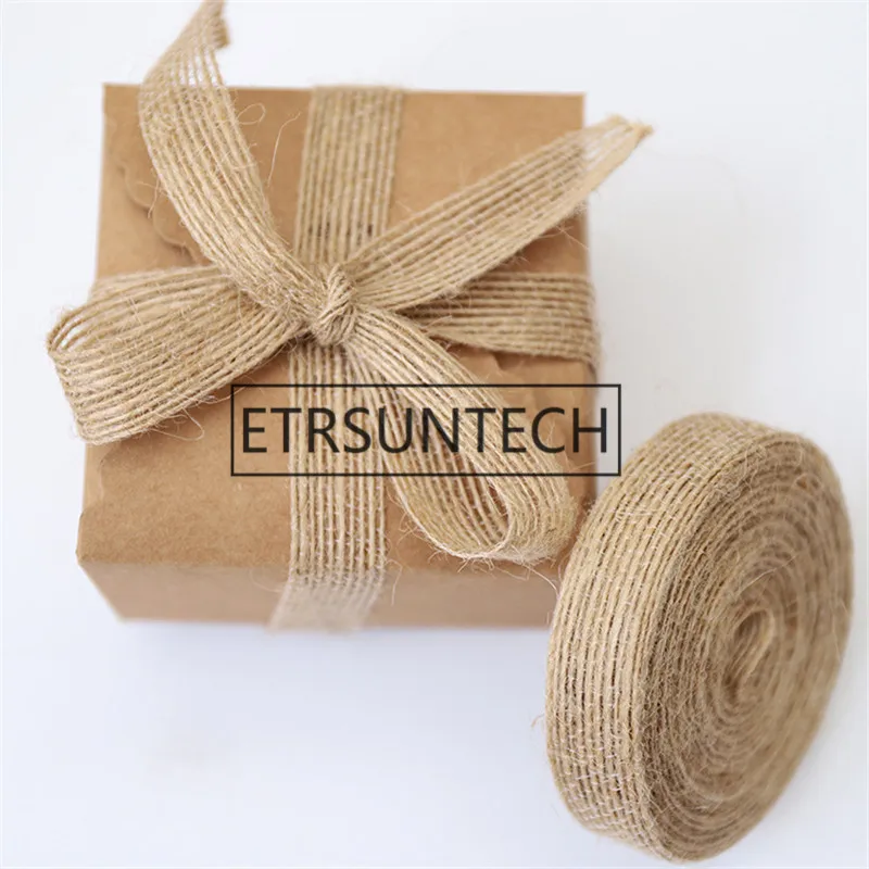 

100pcs Burlap Flat Cords Ribbon Vintage Rustic Rope Party Decoration Christmas Wedding Halloween Party Gift Ribbons