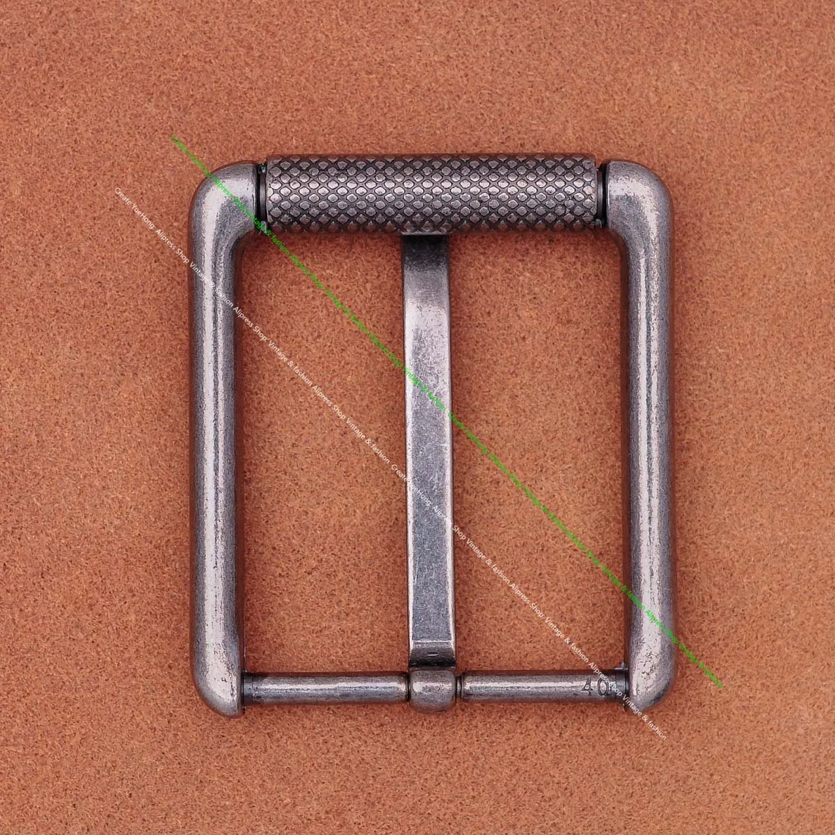 الثقيلة العتيقة الفضة نهاية شريط الأسطوانة دبوس واحد أبازيم للرجال حزام الخصر مشبك الجلود الحرفية الملحقات تناسب 38 ملم #5