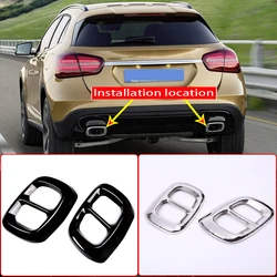 2pcs Stainless Steel Chrome For Mercedes Benz GLA Class X156 Car Exhaust Output Tail CoverTrim For Infiniti Q30 QX30 Accessories