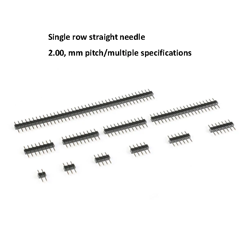 Pitch 2.0Mm 10Pcs Enkele Rij Pin Header Rechte Pin Header 1*2/3/4/5/6/8/10/12/40 Vergulde Pcb Verbinding
