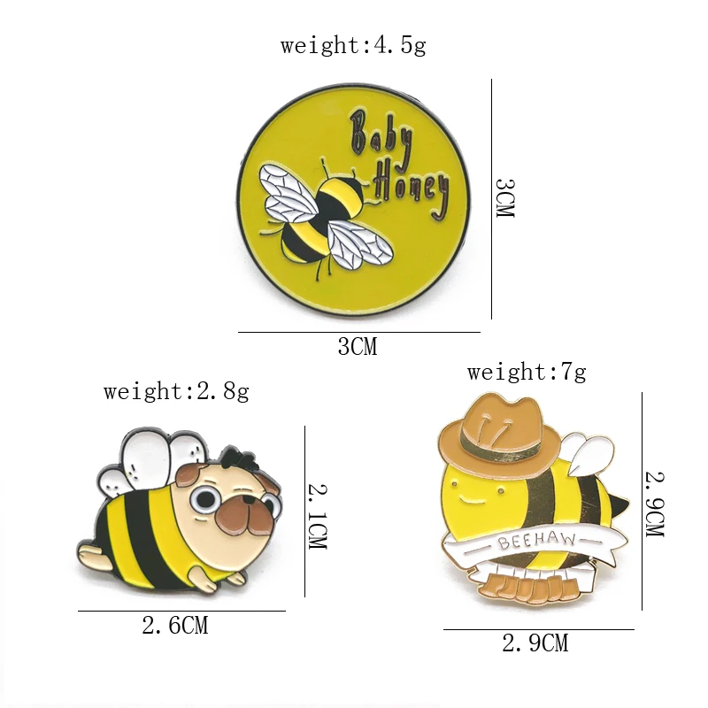 Cartoon Cute Sweet Animal Bee Round Bird Butterfly Brooch Clothes Bags Pin Alloy Badge Fashion Woman Jewelry Gift For Friends