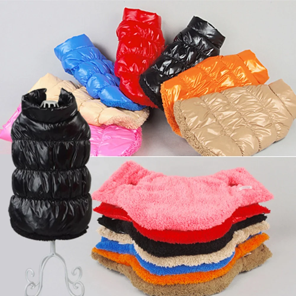 Warm Fleece Winter Dog Coat Padded Vest Coat Puppy Cat Pet Coats Clothes
