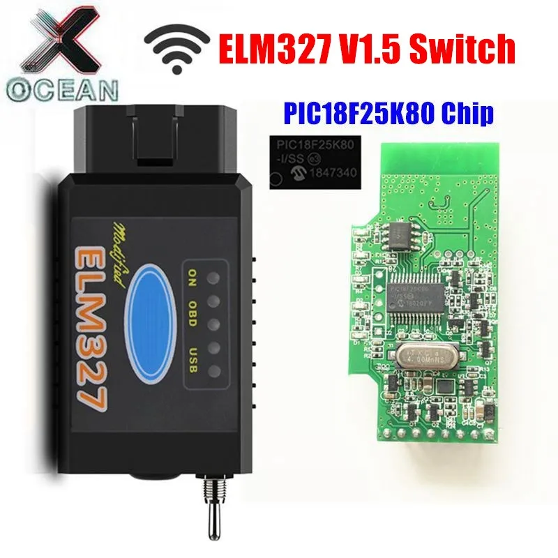 

ELM327 V1.5 Switch HS-CAN/MS-CAN for Ford FORScan OBD2 Diagnostic Scanner elm 327 1.5 bluetooth ELM-327 WIFI PIC18F25K80 Chip