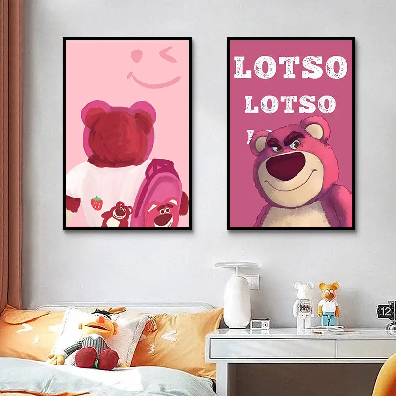 Disney Strawberry Bear Toy Story Cartoon Digital Canvas Painting Posters Prints Coloring Wall Art Modern Living Room Decoration