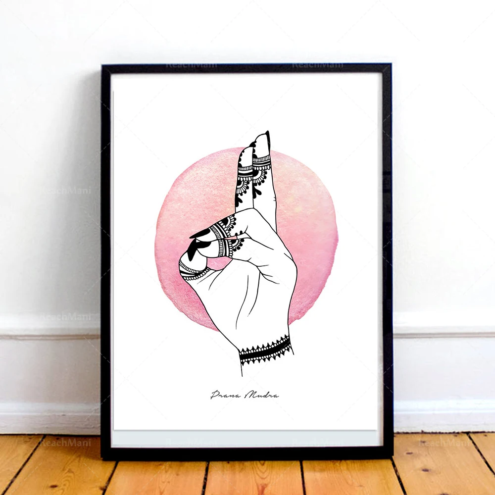 Yoga Mudras Henna Hands Art Print