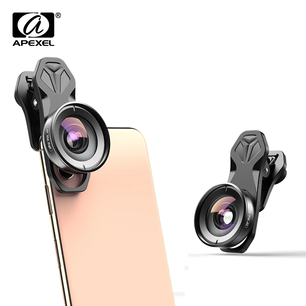 Apexel HD 110 degree Wide Angle Camcorder Lens for Dual Lens Single Lens iPhone,Pixel,Samsung Galaxy All Smartphones For xiaomi