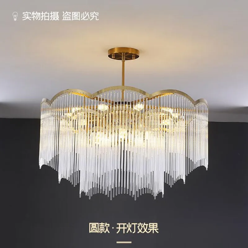 

Люстра для гостиной постмодернистская минималистическая атмосферная лампа для спальни роскошная дизайнерская Хрустальная люстра