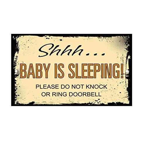 

Shhh Baby Sleeping Metal Wall Poster Tin Sign Vintage BBQ Restaurant Dinner Room Cafe Shop Decor