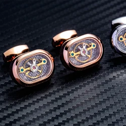 KFLK Fashion Shirts Cufflinks for Mens Brand Watch Tourbillon Movement Mechanical Cuff links Buttons male High Quality  guests