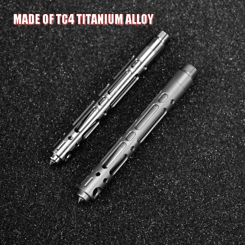 EDC Titanium TC4 Mini Tactical Pen Self Defense Outdoor Tool Keychain Pocket Business Writing Pen Collection Pen