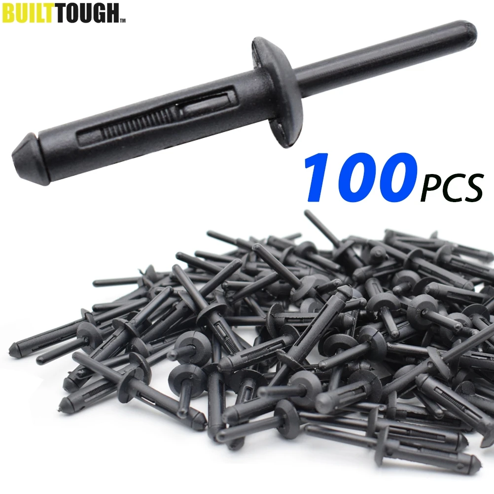 100Pcs Nylon Rivet Clip Bumper Fastener For Chrysler 300 Jeep Wrangler JK Grand Cherokee For Ford GM Dodge Avenger Ram 2500 3500