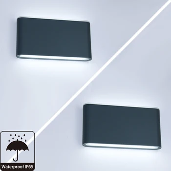 6W 12W LED açık alan duvar aydınlatmaları ev su geçirmez alüminyum duvar aydınlatma sundurma bahçe lambası koridor duvar aplik iç mekan duvar ışığı