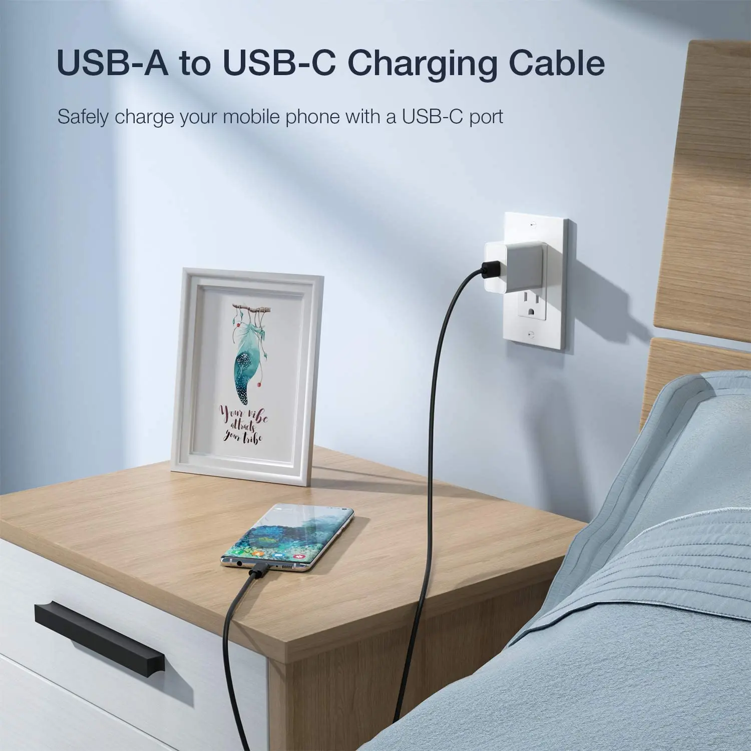 كابل USB من النوع C 3.3 إلى USB 3.0 ، 2 حزمة ، مقاوم سحب 56 كيلو أوم ، متوافق مع Samsung Galaxy S10E ، S10