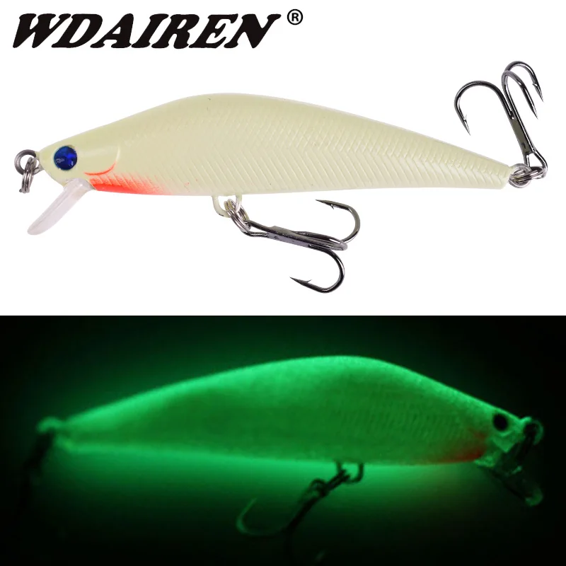 

WDAIREN 3D Luminous Minnow Lures 8cm 8g Night Fishing Wobbler Crankbait Tackle Artificial Hard Bait Warped Bass Isca Swimbait