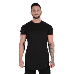 Men's quick-drying round-neck printed short-sleeved men's T-shirt European and American sports jogging training fitness T-shirt