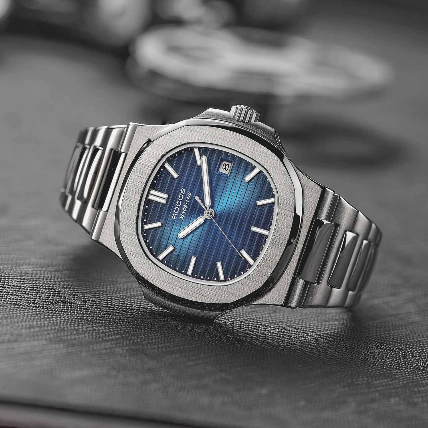 หรูหรานาฬิกาสําหรับชาย Mens นาฬิกากลไกอัตโนมัติ ROCOS Man แฟชั่นนาฬิกาข้อมือกันน้ํา relogio masculino แบรนด์ชั้นนํา