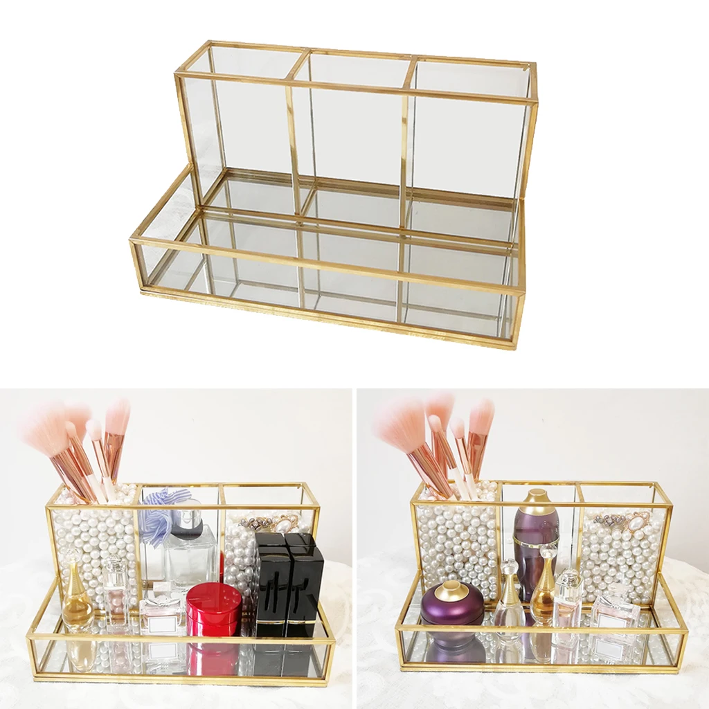 Makeup Brush Holder Cosmetic Brush Box Desktop Organizer Eyebrow Pencil Stand Makeup Tool Storage Rack Dressing Table Accessory