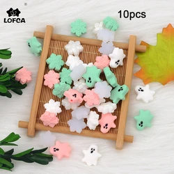 LOFCA 10pcs Snowflake Silicone Beads Ghost mini Silicone Teething Beads BPA Free Food Grade Baby Care Pacifier Chain Gift DIY