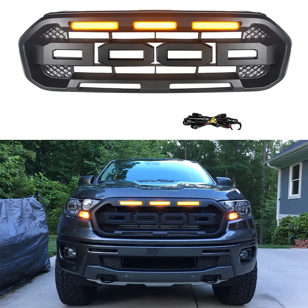 Dla Ranger Raptor Grill Dla Ranger Limited MK2 T8 XL XLT Kratka chłodnicy 2018 2019 2020 Przedni zderzak Wyścigowe grille Siatkowa osłona