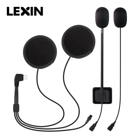 Lexin Brand Moto Intercom Headset and Metal Clip Accessories for LX-B4FM Pro Bluetooth Headset Intercom Plug