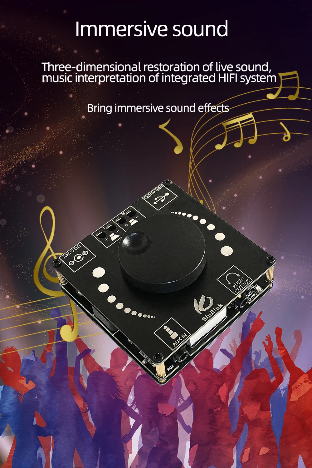 50w 50w bluetooth 5,0 digital tpa3116 audio leistungs verstärker klasse d 10w ~ 200w hifi stereo tpa3116d2 usb soundkarte app XY-AP50H – Detail 5