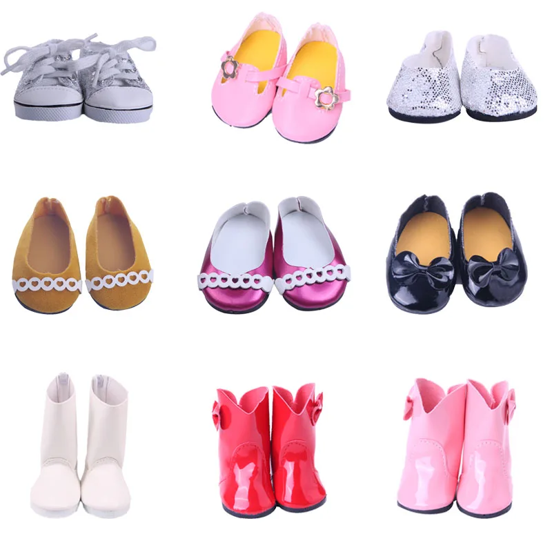 Doll Flat Embroidered Shoes For 18-Inch American Borns Baby Dolls And 43cm Reborns Baby Dolls Shoes Accessories, Gifts For Girls