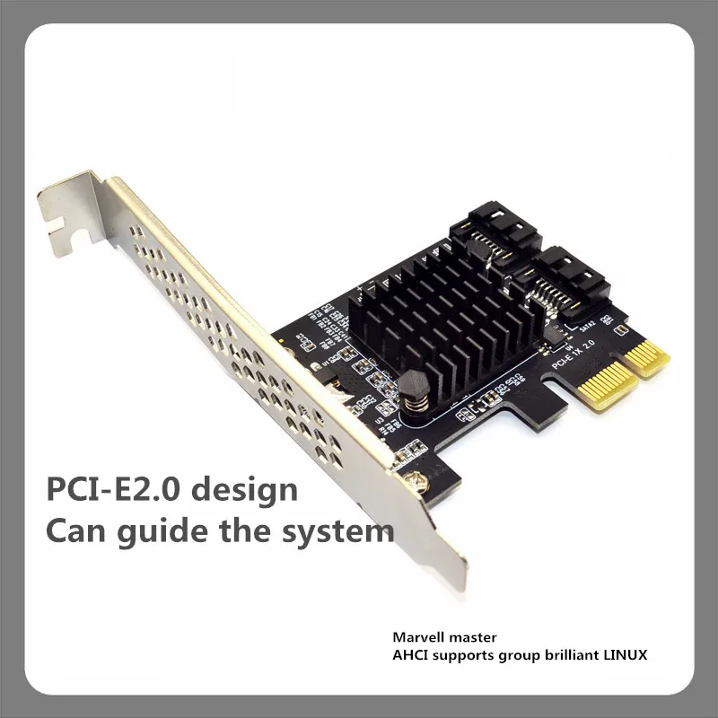 

SATA3.0 expansion card 2 port to PCI-E adapter card IPFS hard disk 6Gbps black group Hui MARVELL