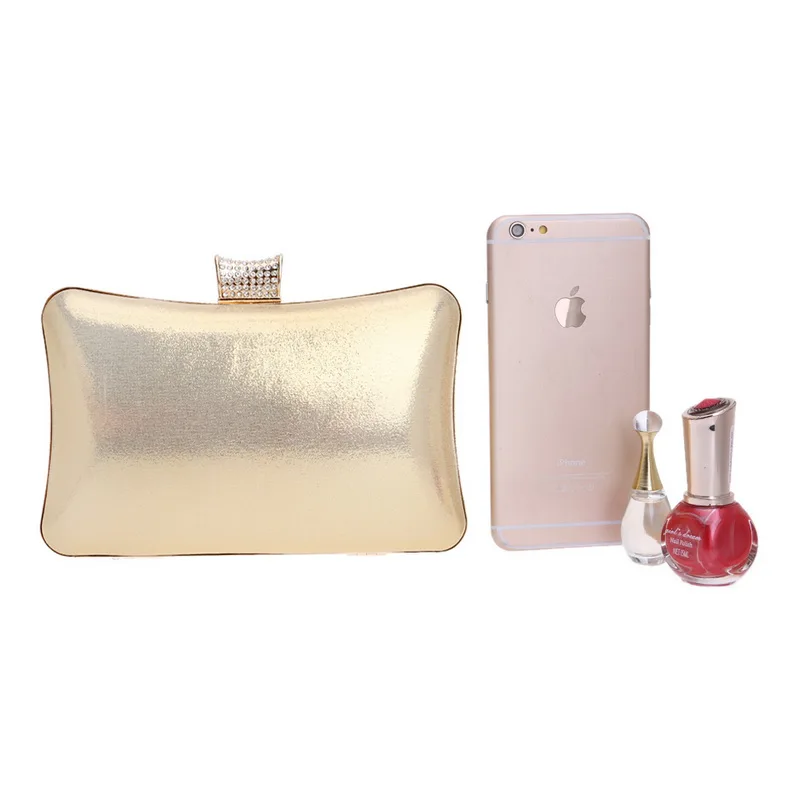 Bolso de noche dorado de lujo para mujer, cartera pequeña de día con diamantes, bolso de hombro para fiesta, boda, con diamantes de imitación