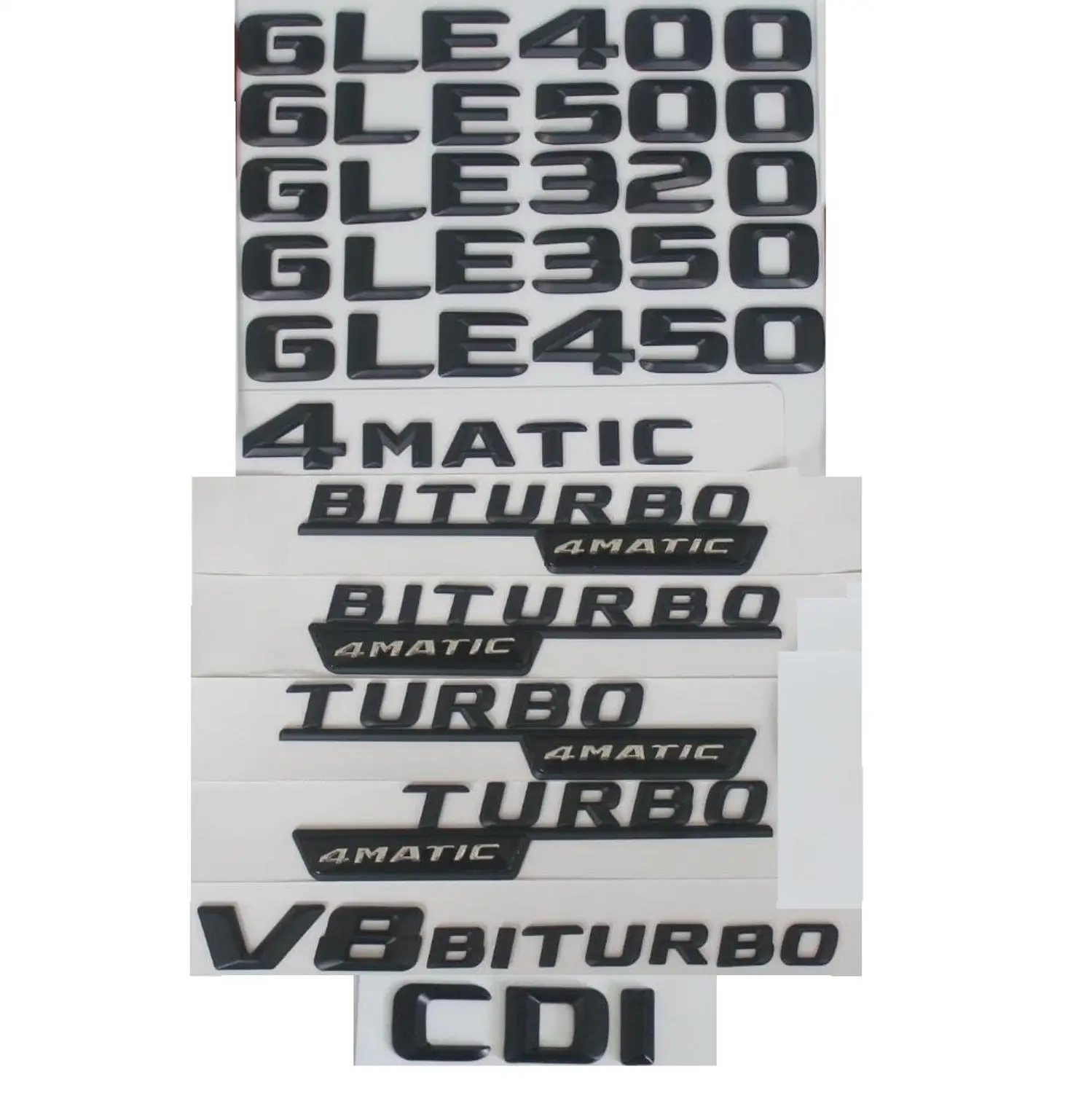 

3D Letters GLE220 GLE250 GLE260 GLE300 GLE320 GLE350 GLE400 GLE450 GLE500 GLE550 CDI 4MATIC For Mercedes Benz W166 Emblems Badge