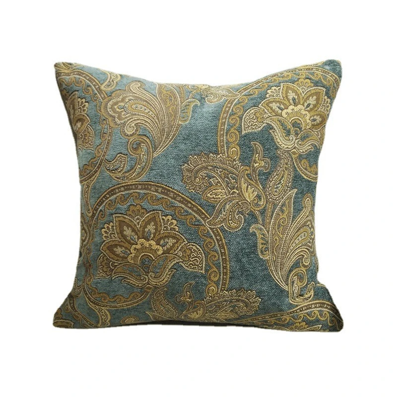 Classic European Paisley Brick Red Blue Chenille Woven Jacquard Decorative Pillow Case Sofa Chair Cushion Cover 45x45cm 1pc/lot