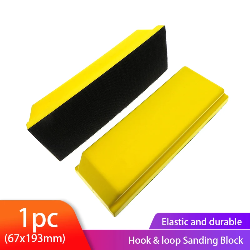 67x193mm Hand Sanding Block PU Foam Hand Grinding Block Abrasive Tools Polishing Pad for Hook and Loop Sanding Discs