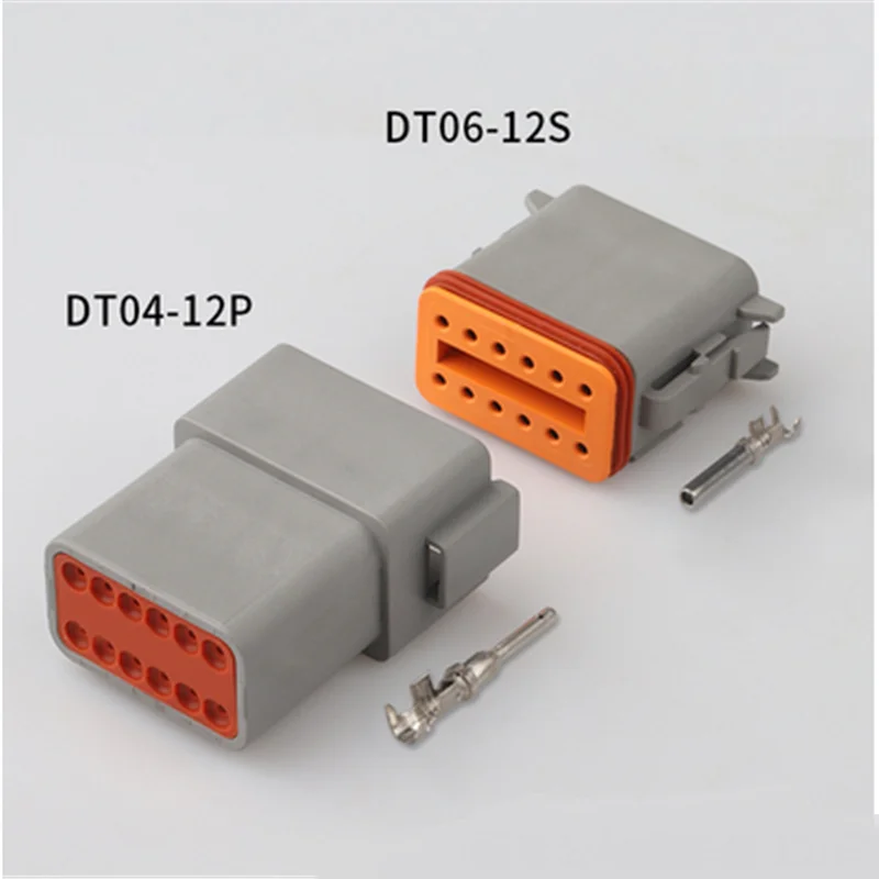 100 sets Kit Deutsch DT 12 Pin Waterproof Electrical Wire Connector plug Kit 22-16AWG DT04-12P DT06-12S