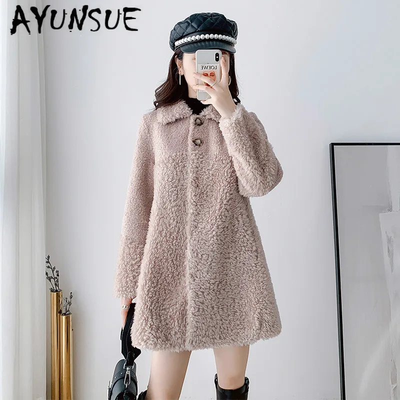 

Real Fur Coat Women Winter Coat Women Clothes 2020 New Parka Real Fur Jacket Sheep Shearing 100% Wool Jacket B9R2030 YY2330