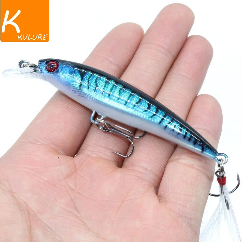 1PCS Minnow Fishing Lure 78mm 7g Sinking Hard Bait Wobbler Jig Bait Crankbait Carp Striped bass Pesca Fishing tackle SwimBait
