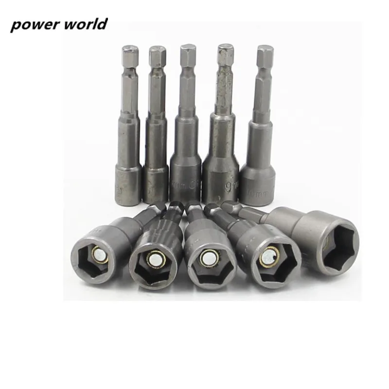 

Socket Wrench Screw 6-15mm 1/4" Hexagonal handle conversion magnetic 65mm Pneumatic Strong Power Magnetic Nut Driver Drill Bits