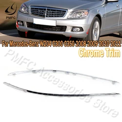 PMFC 2048850821 2048850721 Front Bumper Chrome Trim Molding For Mercedes-Benz W204 C300 C350 2008 2009 2010 2011 Car-styling