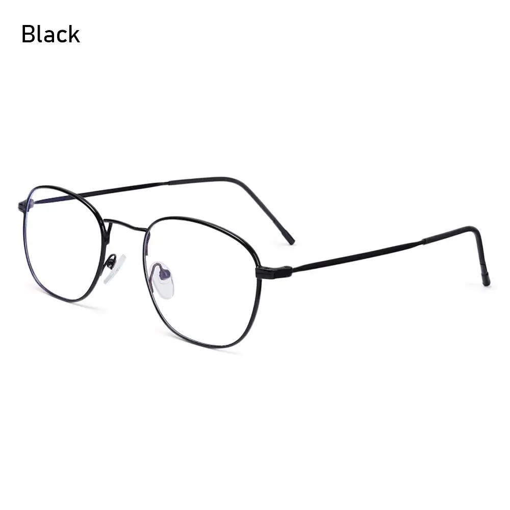 

Men Women Eye Protection Square Frame Anti-Blue Light Glasses Metal Eyeglasses Ultra Light Frame Computer Goggles