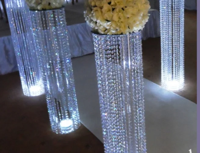 

10pcs)wedding aisle crystal pillars Wedding walkway stand Centerpiece for Party wedding decor