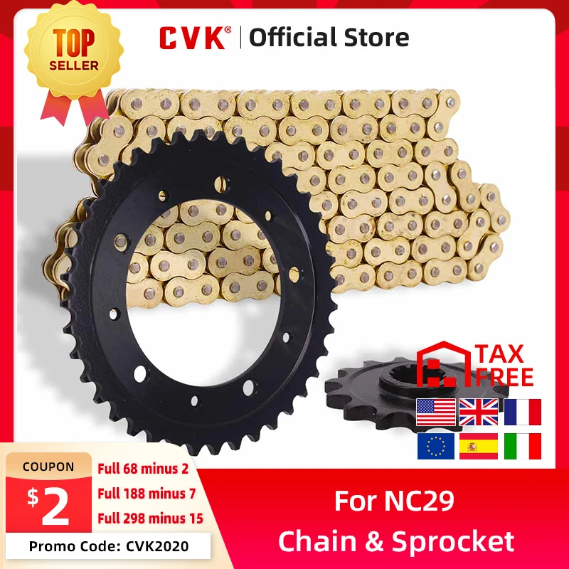 CVK A Set Motorcycle DID O Ring Chain Add Front And Rear Gear Sprocket Chain Disc Wheel Kit For Honda CBR400 NC29 CBR 400 RR