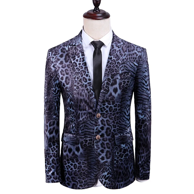 Fashion Neweat 2 Pieces Men Suit Gentleman Tropical 3D Animal Printed Suit Set Slim Fit Formal Wedding Causal Party