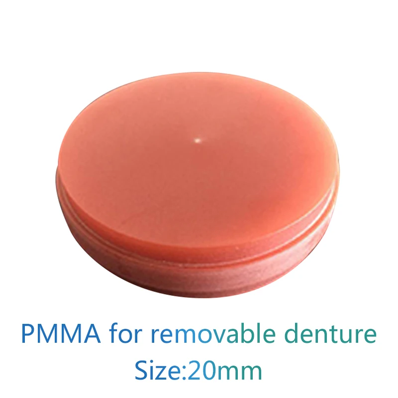 Pink Color PMMA Pucks Discs Pink Color PMMA Blocks for Making Temporary Crowns & Bridges in Dental Lab Materials