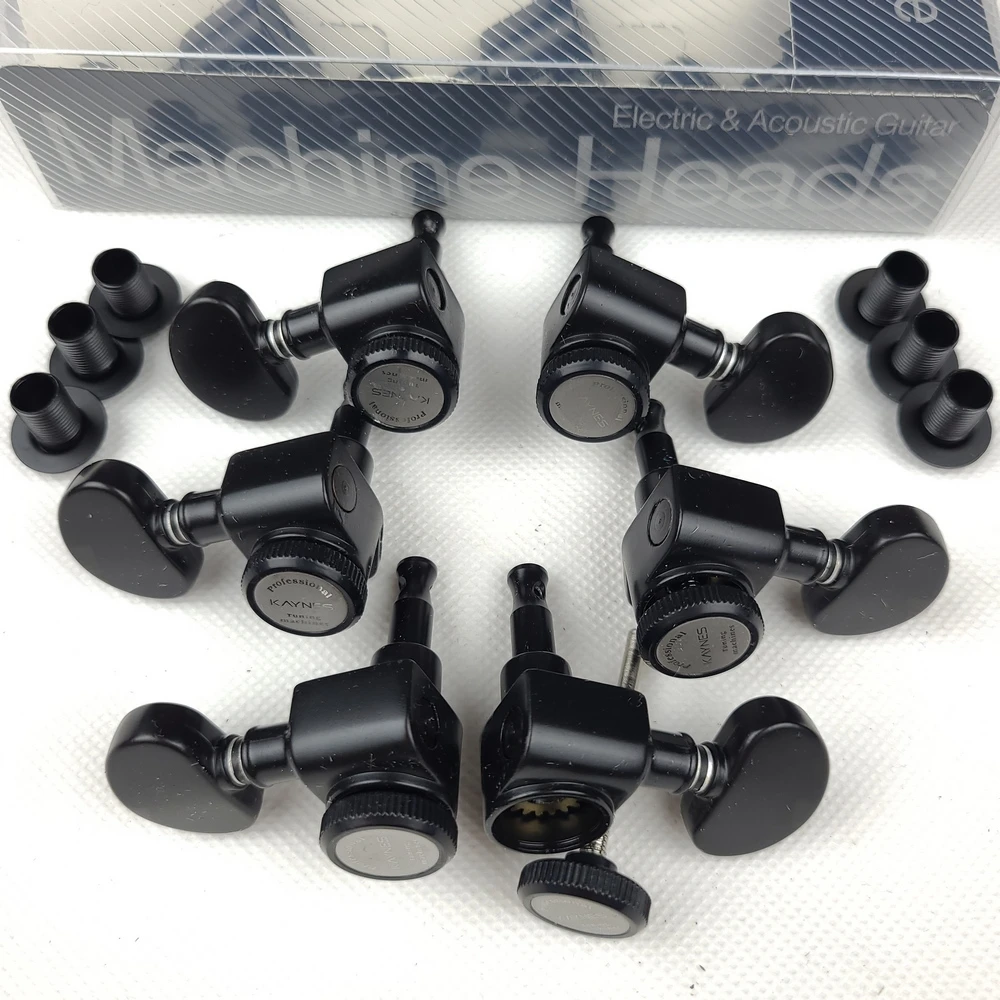 1 Set Kaynes 3R3L Locking Electric Guitar Machine Heads Tuners For LP SG Electric Guitar Lock String Tuning Pegs Black