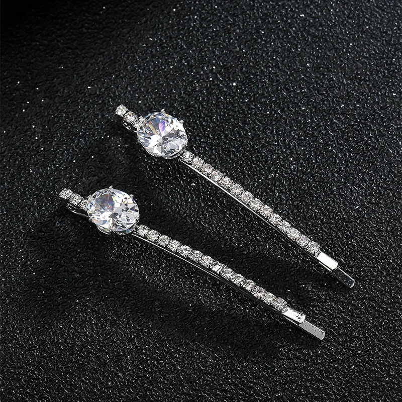 muylinda Zircon Hair Pin Clear Crystal Hairpin Clip Jewelry Wedding Bridal Hair Accessories  For Women