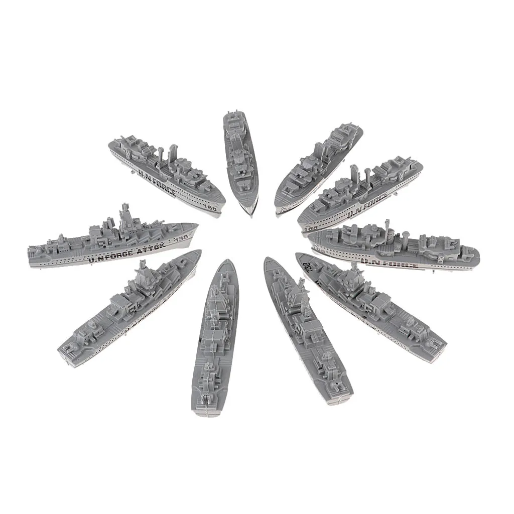 10pcs Simulation Warship Static Military Model DIY Accessories Child Toys Gray