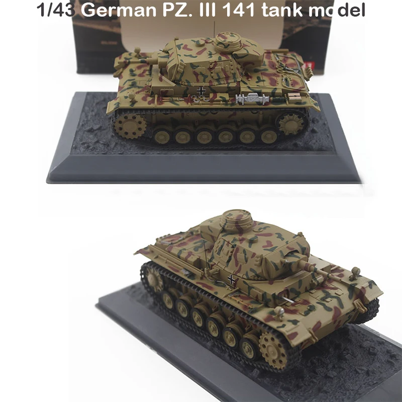 Rare and fine  1/43  1944 German PZ. III 141 tank model  Third Armored Division  Collection model of alloy products